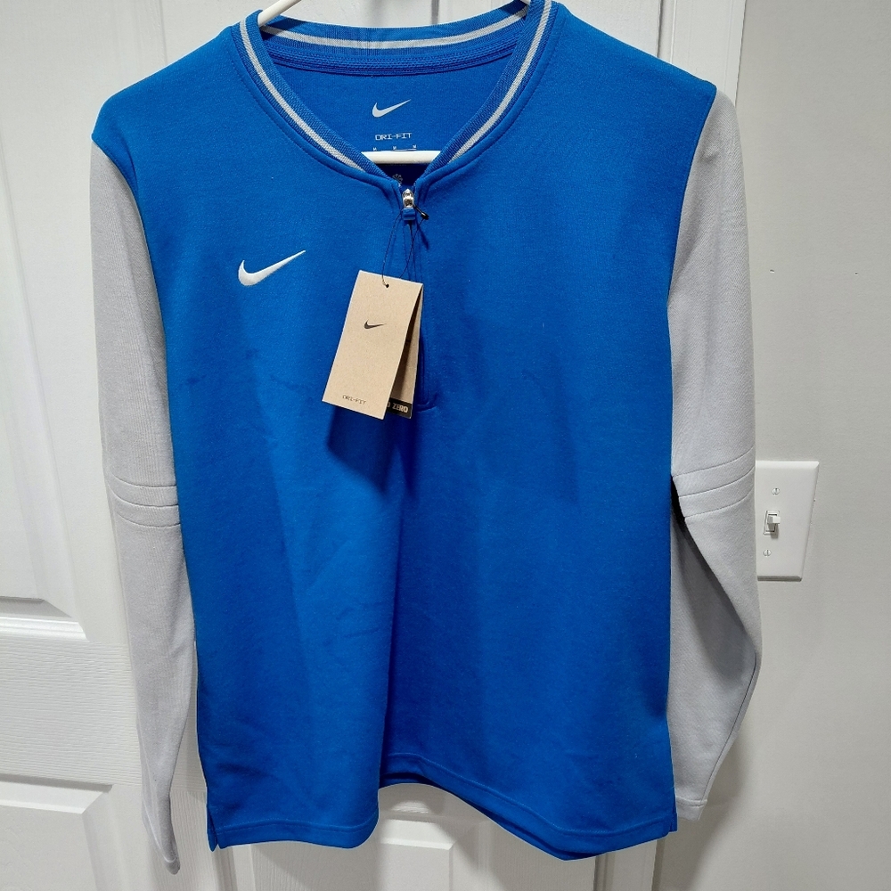 Nike Women's Long Sleeve Dri Fit Top in Blue and Gray Medium New W/ Tags